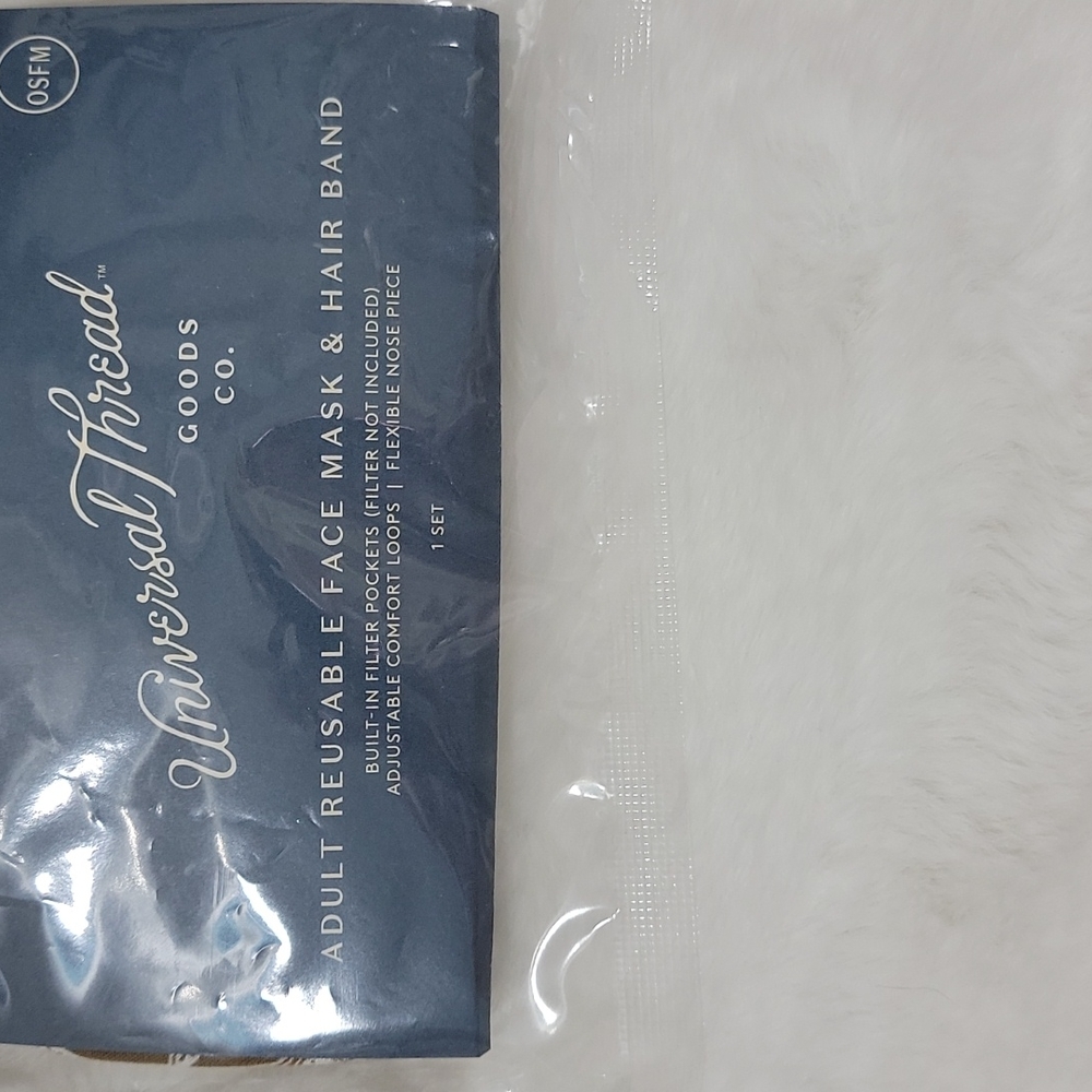 Universal Thread Ruffle Reuseable Face Mask & Hair Band - Picture 6 of 7